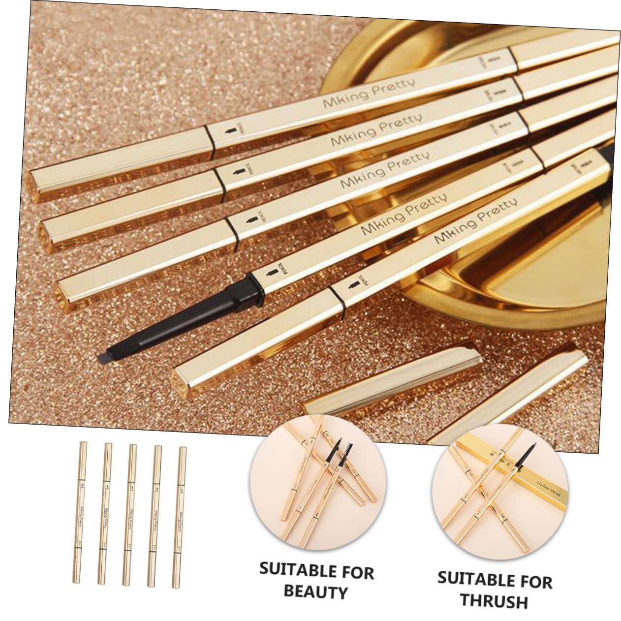 Карандаш MERRYHAPY 5St двусторонний для бровей Водостойкий с кисточкой, фото №3 Карандаш MERRYHAPY 5St двусторонний для бровей Водостойкий с кисточкой, фото №3