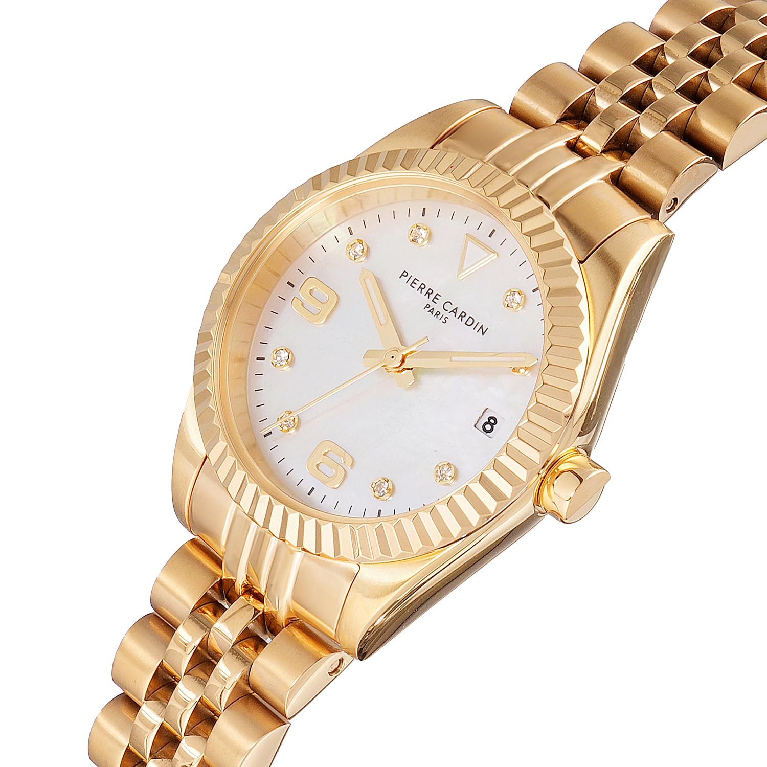 Женские часы Pierre Cardin Opéra Timbre CF.1012.MG MOP, золото / белый, разноцветный, браслет, фото №3