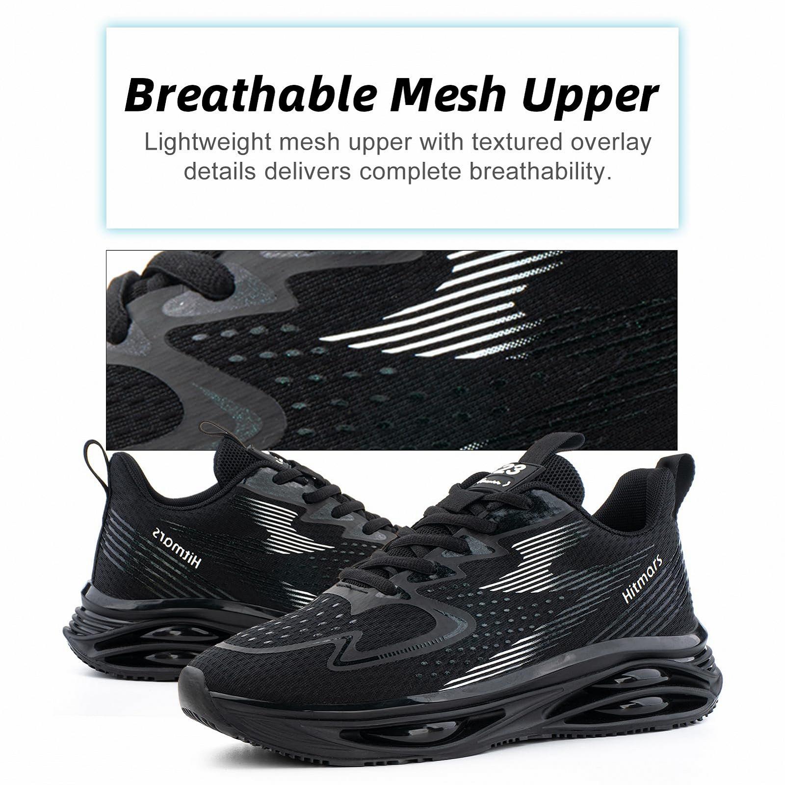 Кросівки Hitmars для бігу Чоловічі спортивні тенісні фітнес Легкі Чорний EU 36-47, фото №3
