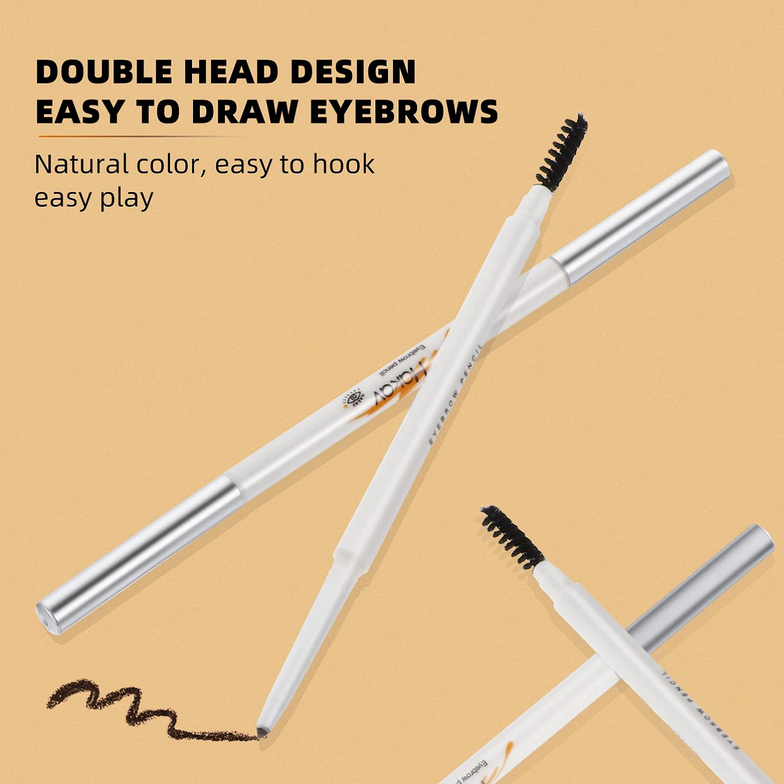 Двосторонній Водонепроникний Олівець для брів SOLUSTRE Макіяж Коробка Сірий Олівець для брів Сірий Інструмент Олівці для очей інструменти для макіяжу Дикий Обертовий Черевце (Чаша), фото №6