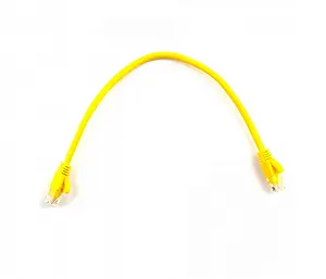 Патч-корд литой RITAR UTP RJ45 Cat.5e, 0,25m, желтый Cu медь - Фото 1