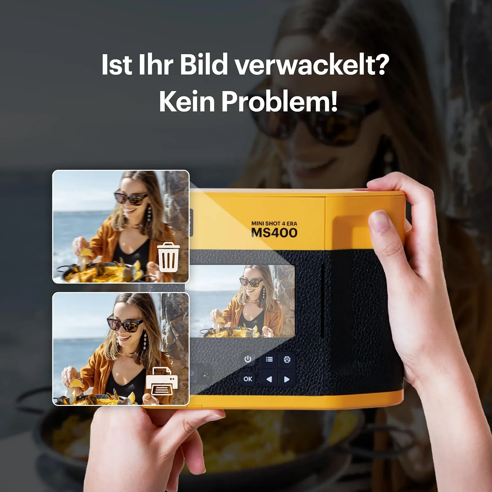 Фотокамера мгновенной печати и фотопринтер 2-в-1 KODAK Mini Shot 4 ERA 4PASS 10 x 10 см + 10 Sheets + 60-Sheet Cartridge Black, фото №10