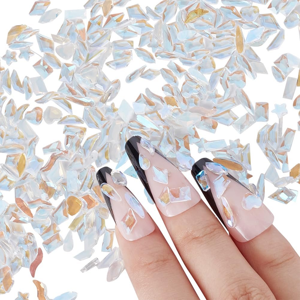 Стрази для нігтів Аквамарин, скло, 400 шт, фото №1