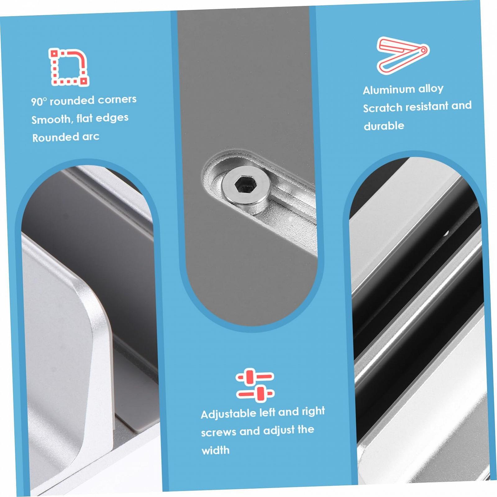 Вертикальная Подставка для ноутбука из алюминиевого сплава с двойным слотом, стабильная, для ноутбука и планшета, компактная, с рассеиванием тепла, устойчивая к царапинам, легкая, эргономичная, для стола, фото №3