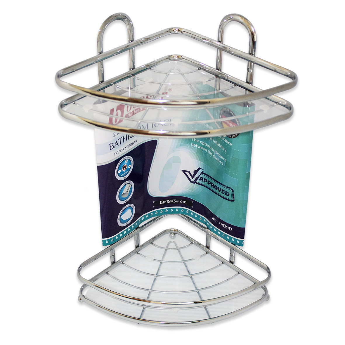 Полка для ванної кімнати Besser кутовий 34.5х17.5х17.5см KM-0439D, фото №1