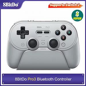 Геймпад 8Bitdo Pro 3 Windows/Android/Switch 2/macOS TMR White + Док-станція - Фото 1