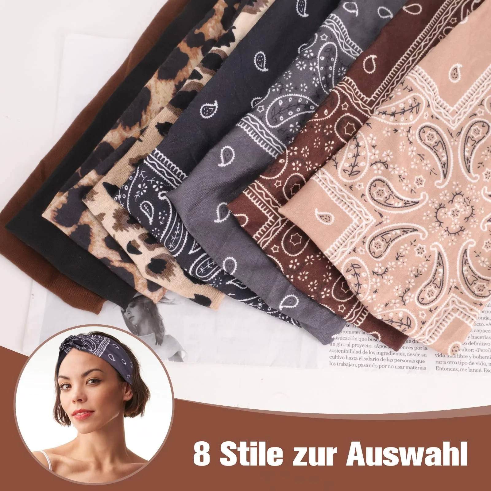 Набір з м'яких жіночих пов'язок на голову, фото №4