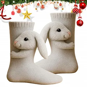 3D Вязаные носки с животными 27x7.5см, вязаные носки с животными, ручная вязка крючком, смешные теплые мягкие длинные чулки, носки для наполнения, енот, корова, ленивец, коала, панда synthetic.ua - Фото 1