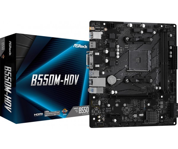 ASRock B550M-HDV (AM4/B550, 2*DDR4, PCIex16 DVI/HDMI/VGA 4xSATAІІІ M.2, GLan 7.1ch, mATX, фото №5