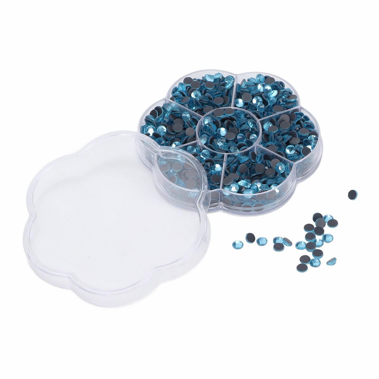 Стрази Скло 1000 шт Морський Блакитний для нігтів DIY декоративні, фото №3