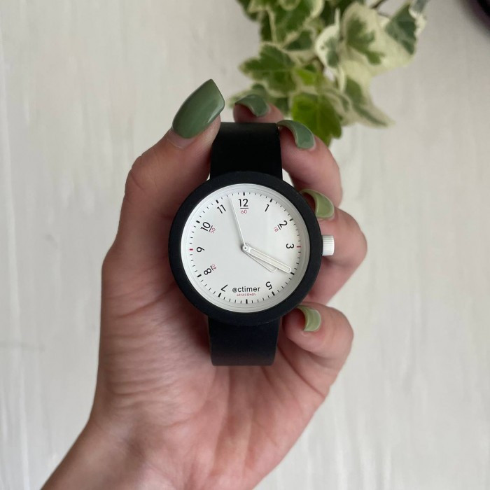 Женские силиконовые часы-конструктор actimer черный ремешок циферблат White time, фото №1 Женские силиконовые часы-конструктор actimer черный ремешок циферблат White time, фото №1