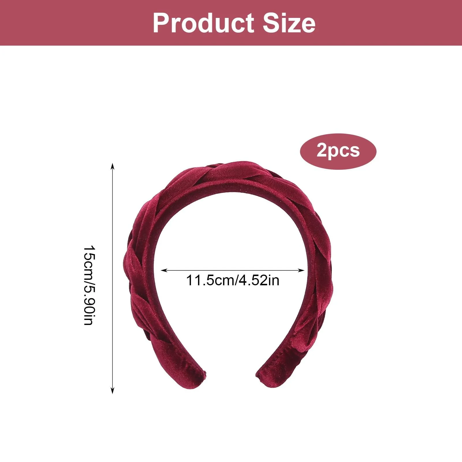 Обруч Оксамитовий плетіний вигляд, фото №2