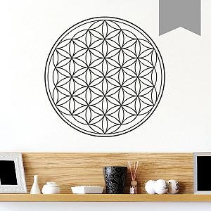 Наклейка на стіну Flower of Life 60 x 60 см Середньо-сірий - Фото 1