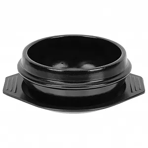 Каструля для запікання Gadpiparty Керамічна з підставкою кругла для бібімбапу термостійка зносостійка - Фото 1