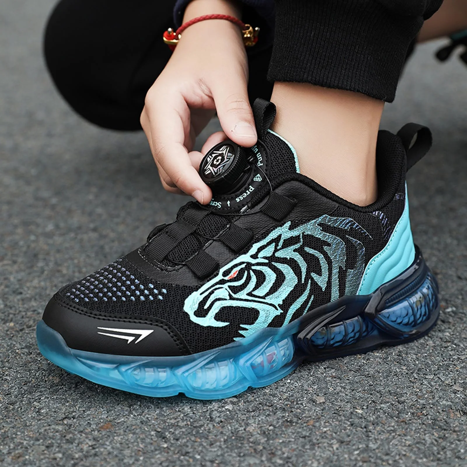 Дитячі Кросівки Спортивні Модні для Хлопчиків з Мотивом Тигра Зручні Дихаючі, фото №5