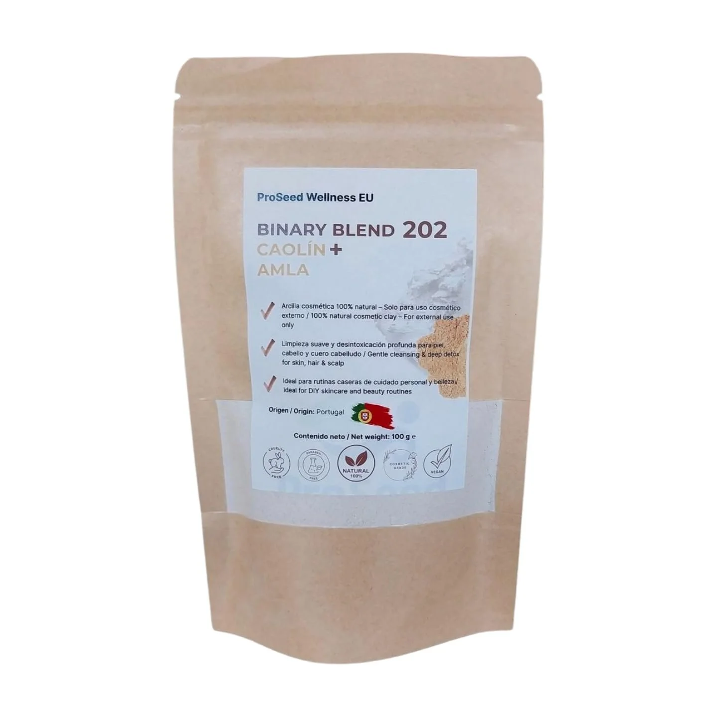 Маска для обличчя Каолін Біла Глина + Амла Binary Blend 202, 100г, фото №1 Маска для обличчя Каолін Біла Глина + Амла Binary Blend 202, 100г, фото №1