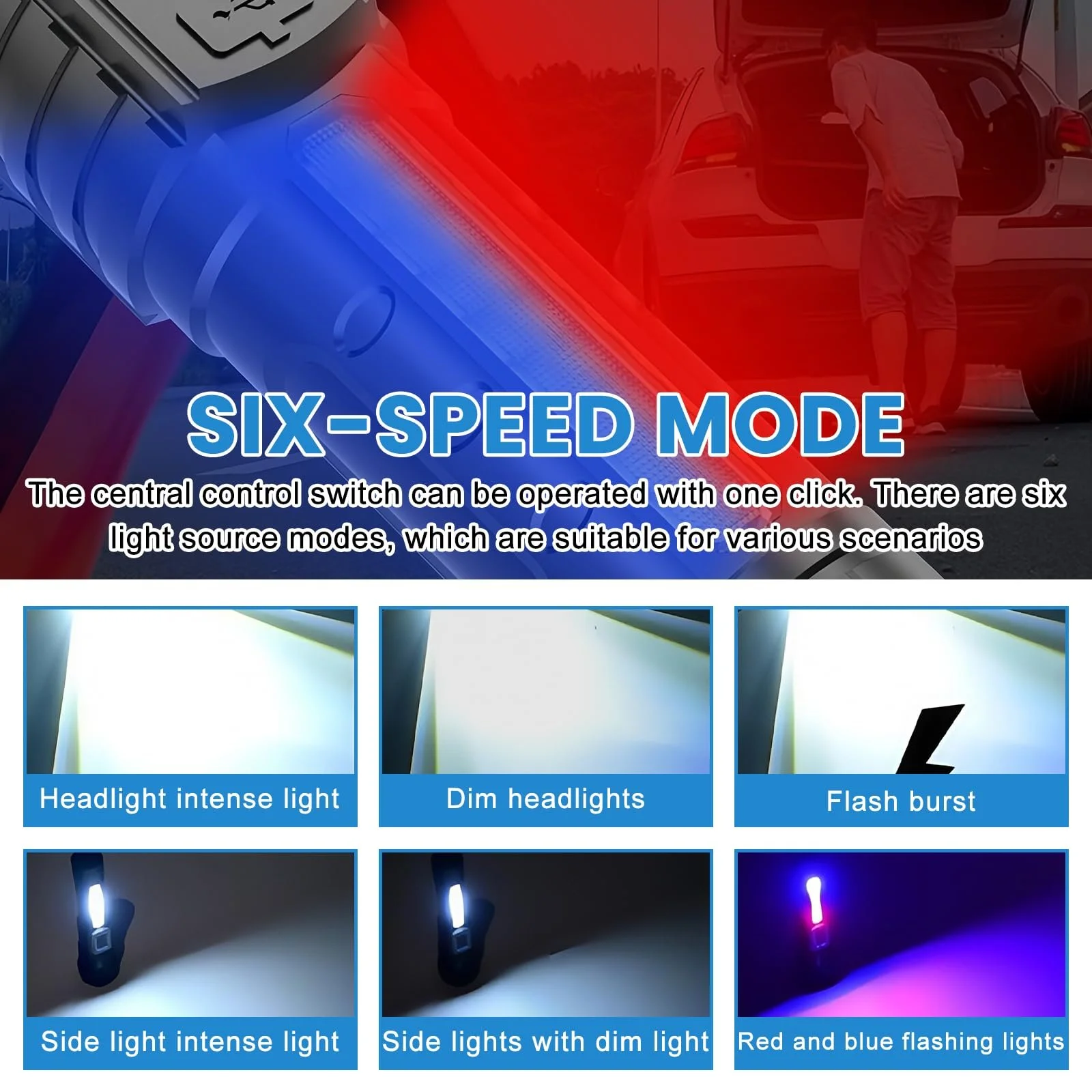 Фонарь LED Аккумуляторный 3000 люмен, Маленький, Зум, 6 режимов, Водонепроницаемый IPX6, фото №4