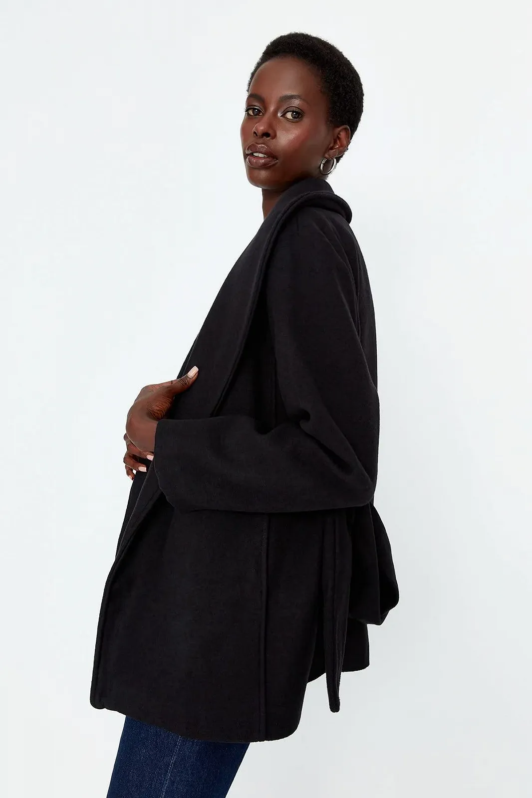 Пальто TRENDYOL Basic Однотонное, фото №3 Пальто TRENDYOL Basic Однотонное, фото №3