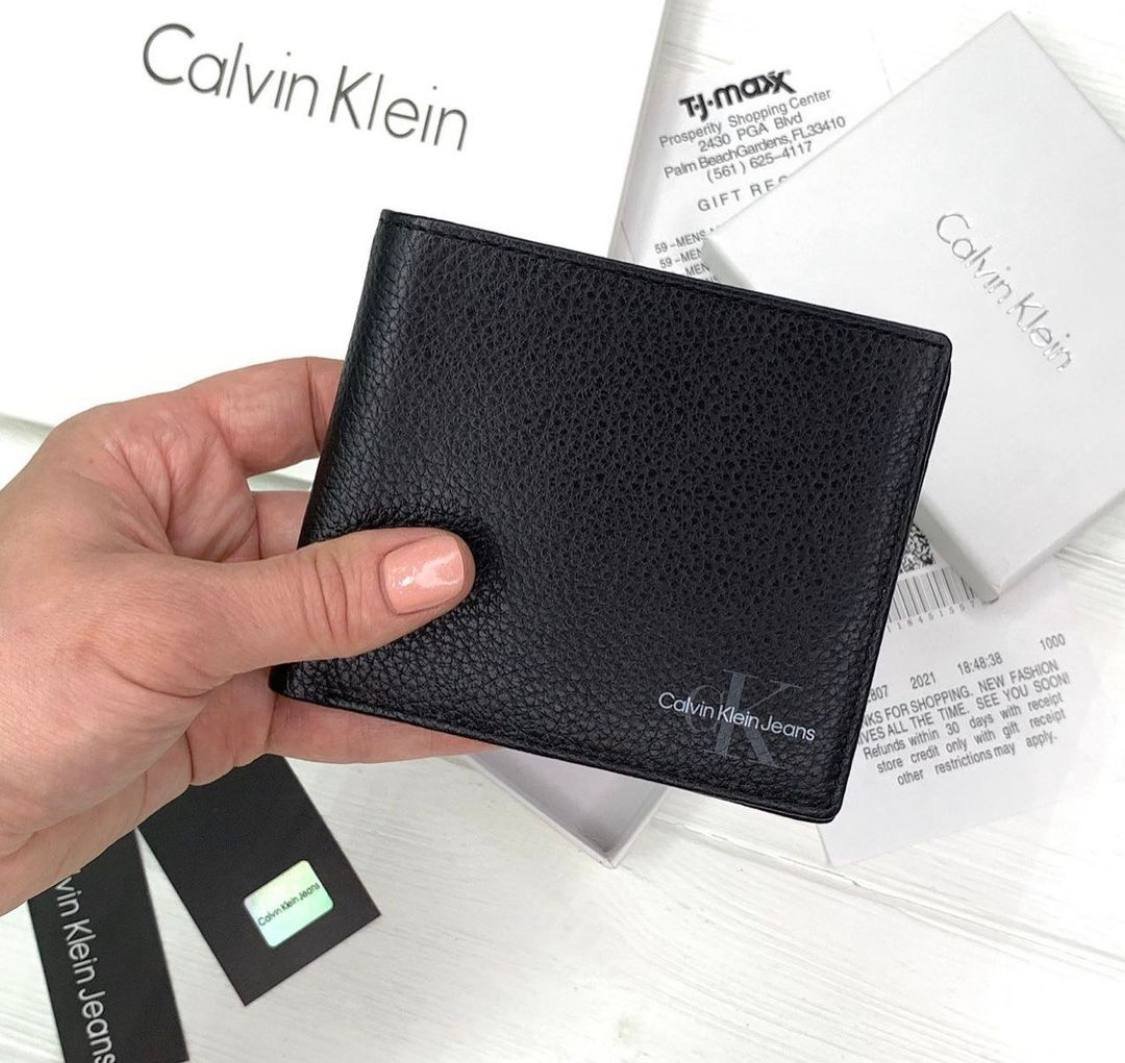 Кошелек мужской кожаный стильный Calvin Klein, фото №1