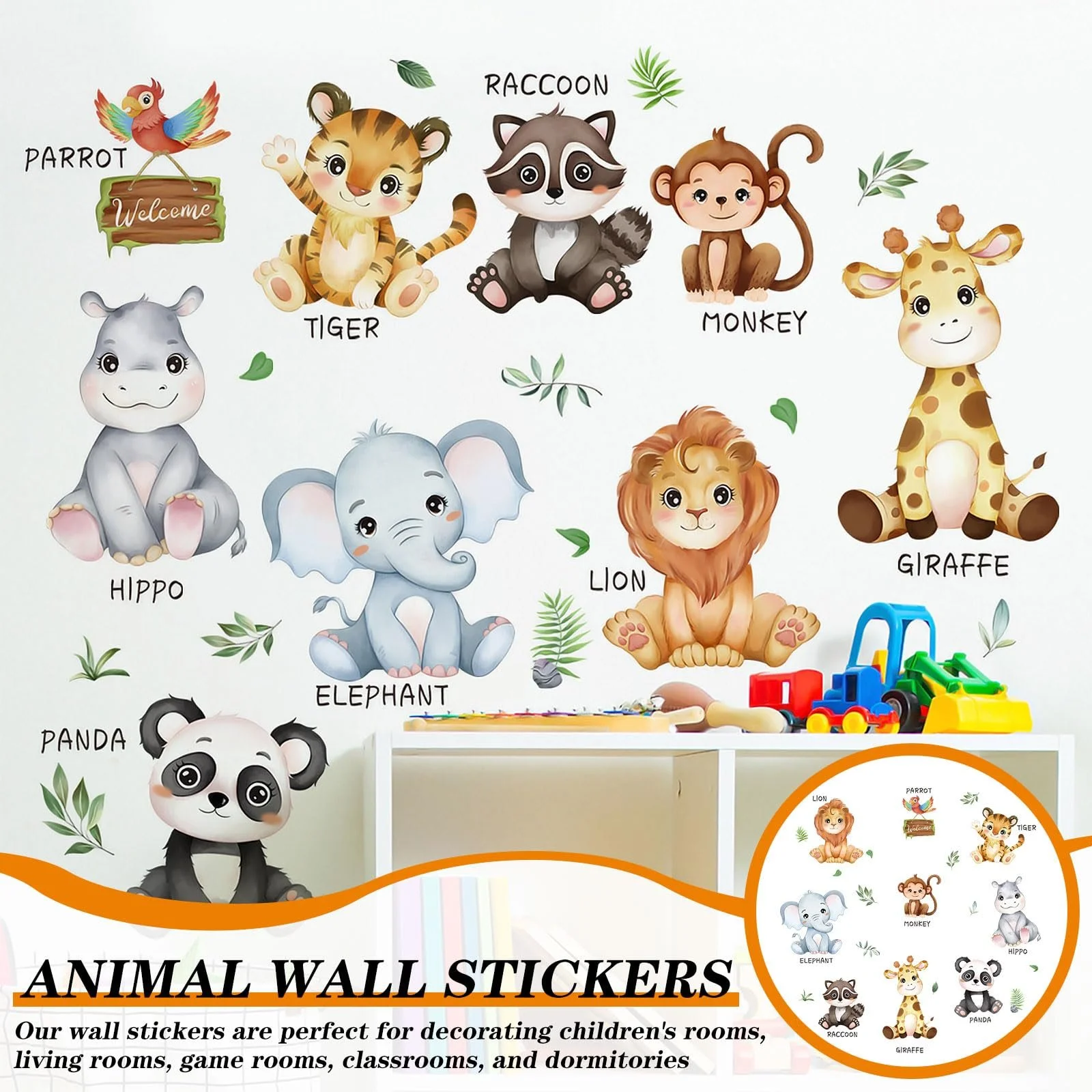 Наклейка на стіну Forest and Forest Animals 2 шт. 30 x 60 см, фото №6