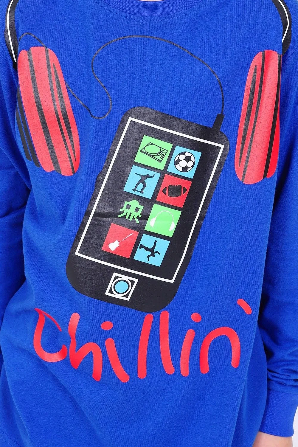 Крута піжама для хлопчиків Chillin!! Mobile Phone Long, фото №2