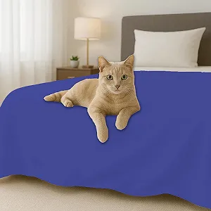 Покрывало Byour3 Хлопок 100% Легкое Двуспальное Односпальное Queen Size Прямоугольное Гипоаллергенное Прочная Накидка для Спальни Королевский Синий, Двуспальное synthetic.ua - Фото 1