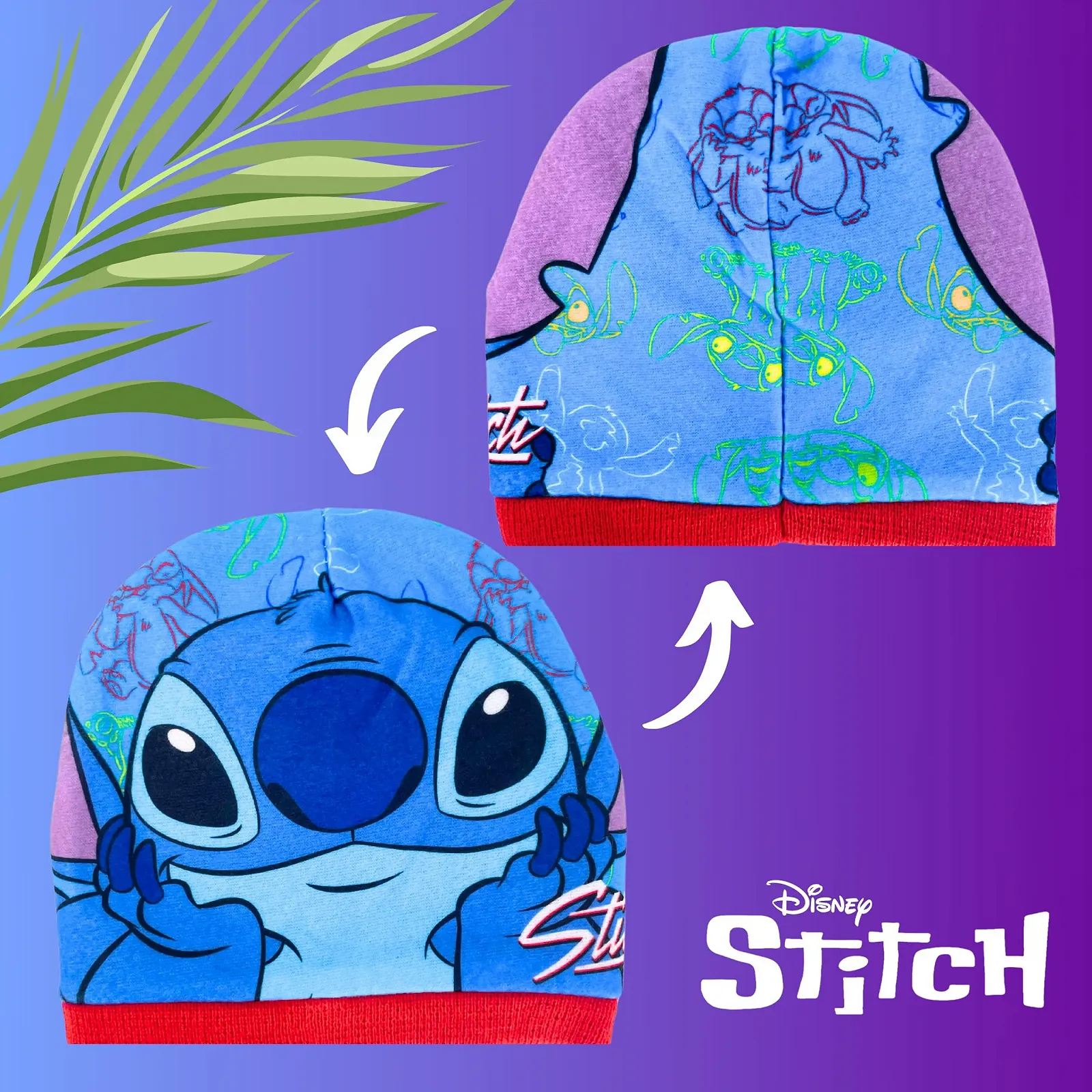 Комплект зимовий для дівчат Шапка та рукавички Stitch Disney Дизайн Stitch, різнокольоровий, фото №3