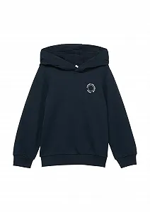 Толстовка s.Oliver Unisex з капюшоном, ребристими манжетами та невеликою деталлю з принтом - Фото 1