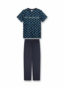 Комплект піжамний Sanetta для хлопчиків, шорти, синій - Фото 1