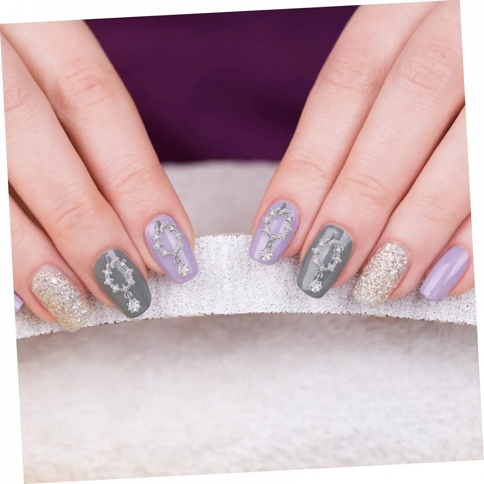 Подвеска для ногтей Healvian 3D Золото, 9 шт., фото №6