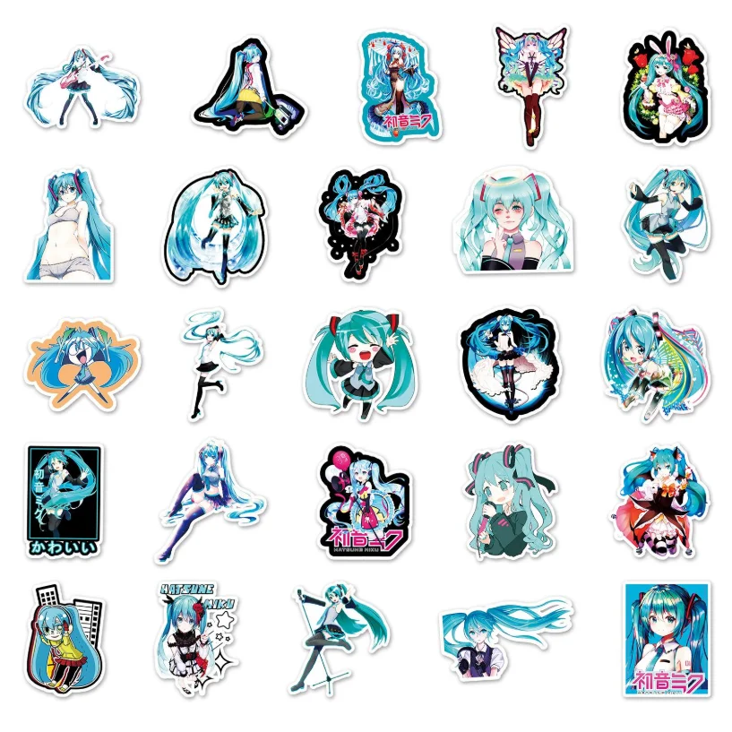 Стикеры Хатсуне Мику Хацунэ Hatsune Miku стикерпак наклейки набор наклейок 50 шт, фото №5