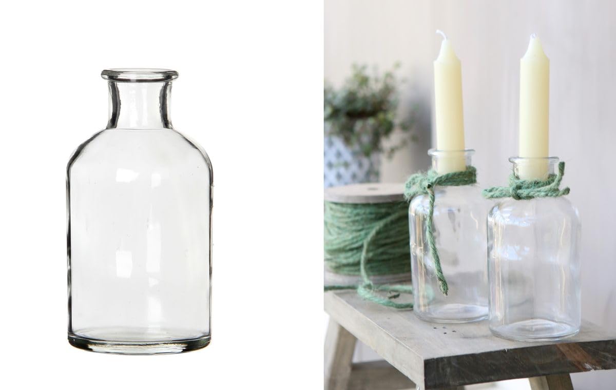 Пляшка NaDeco Вази Висота 12 см Діаметр 7 см Свічник Винтажний Дизайн, фото №1
