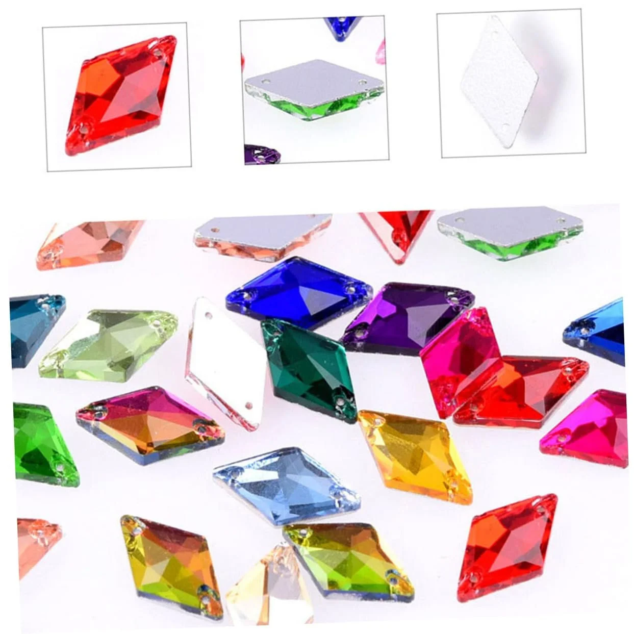 Прикраси для рукоділля Healvian 56 шт., кристали скло, колір AB, фото №9