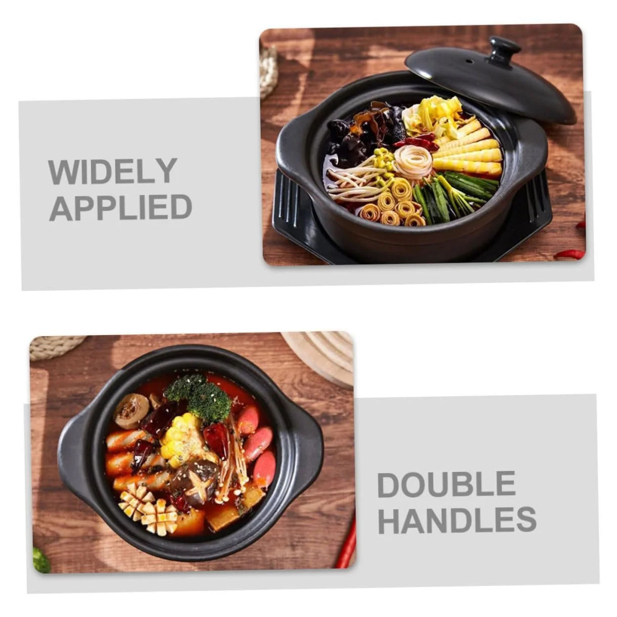 Керамическая кастрюля Ciieeo с крышкой антипригарная термостойкая для керамической плиты, фото №2