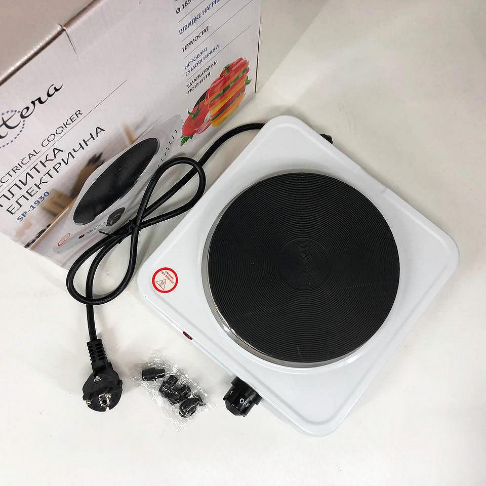 Плита электрическая Suntera SP-1930, электроплита 1 комфорка кухонна Цвет белый ws31978, фото №3