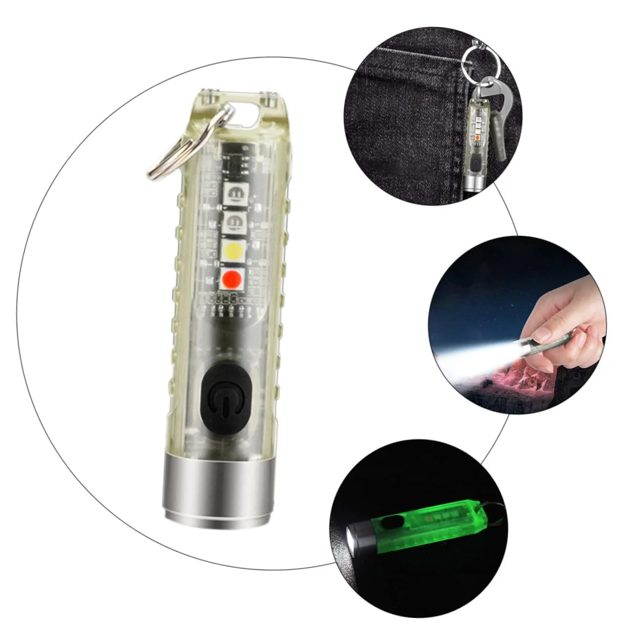 Міні Ліхтарик GALPADA USB Акумуляторний для Ключів LED для Кемпінгу на Відкритому Повітрі Надзвичайних Ситуацій Іграшка, фото №5