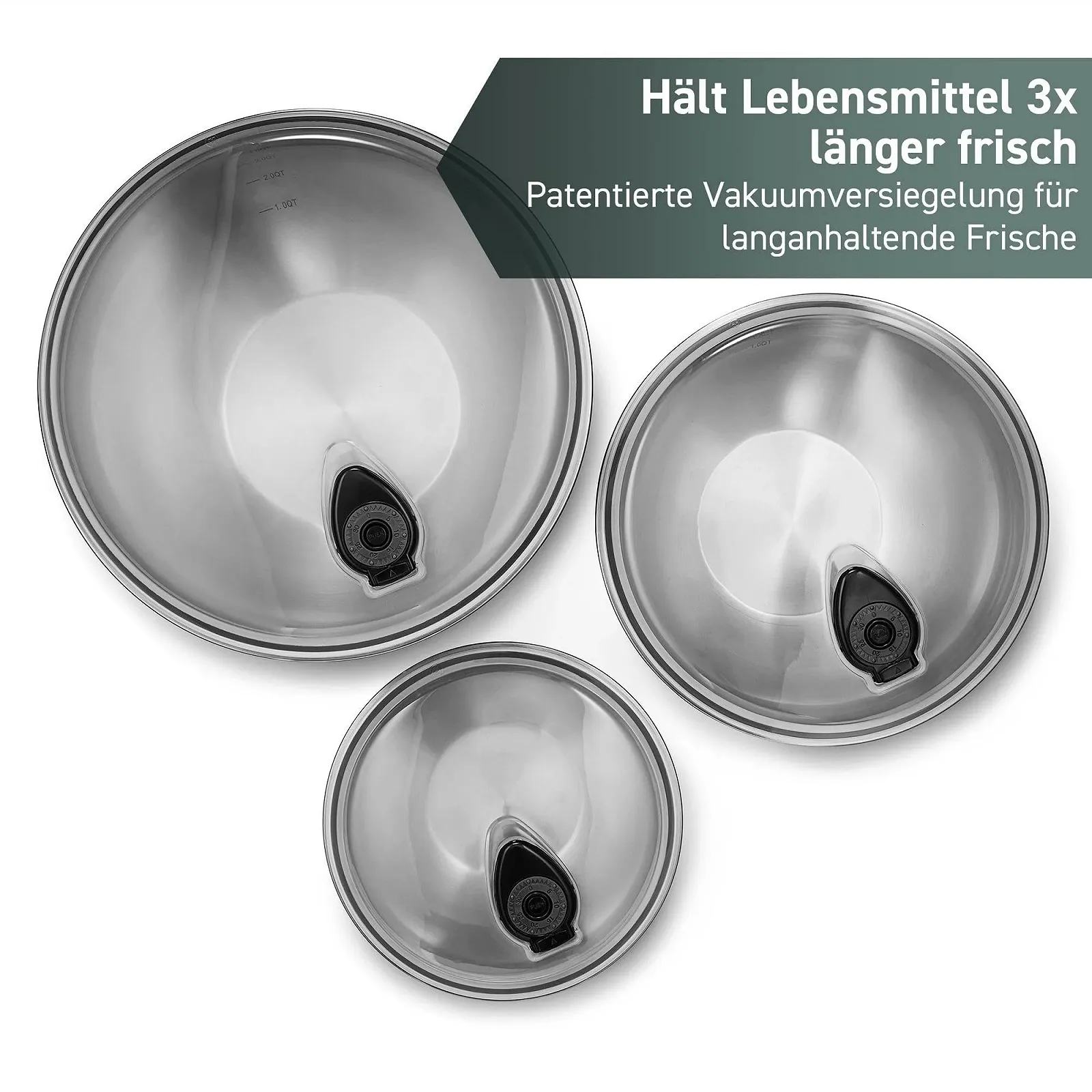 Набір мисок для змішування HexClad Stainless Steel з 3 предметів з нержавіючої сталі з кришками та силіконовою основою, фото №3 Набір мисок для змішування HexClad Stainless Steel з 3 предметів з нержавіючої сталі з кришками та силіконовою основою, фото №3