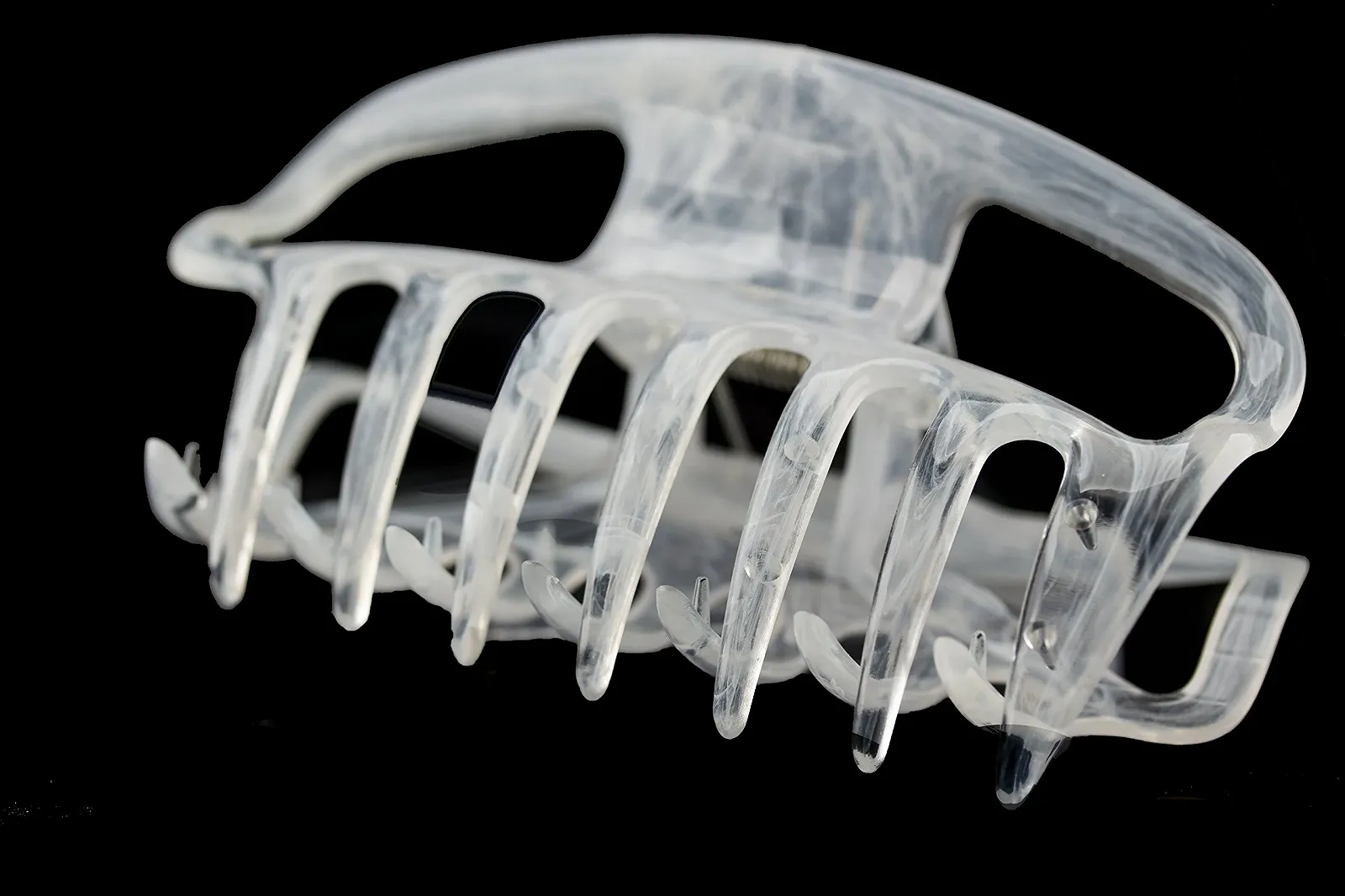 Заколка для волос большая с открытыми сторонами WeLoveBeads, около 10 см, белая, фото №1 Заколка для волос большая с открытыми сторонами WeLoveBeads, около 10 см, белая, фото №1