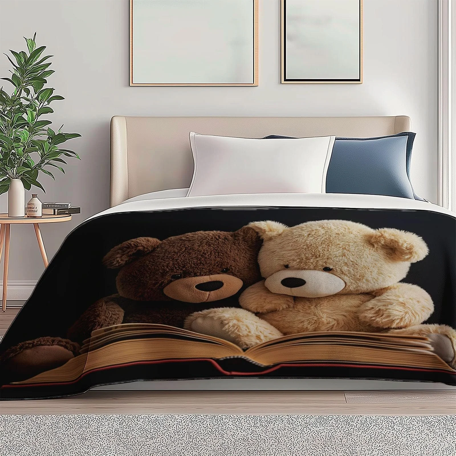 Плед Cuddly Для взрослых 3D Цветной Фланелевый Плед Шерпа Флисовый Плед Для взрослых 150 x 200 см Мягкий Плед из Микрофибры Теплый Плед Простой Мотив Плюшевого Мишки Легкий и Теплый Плед, фото №4