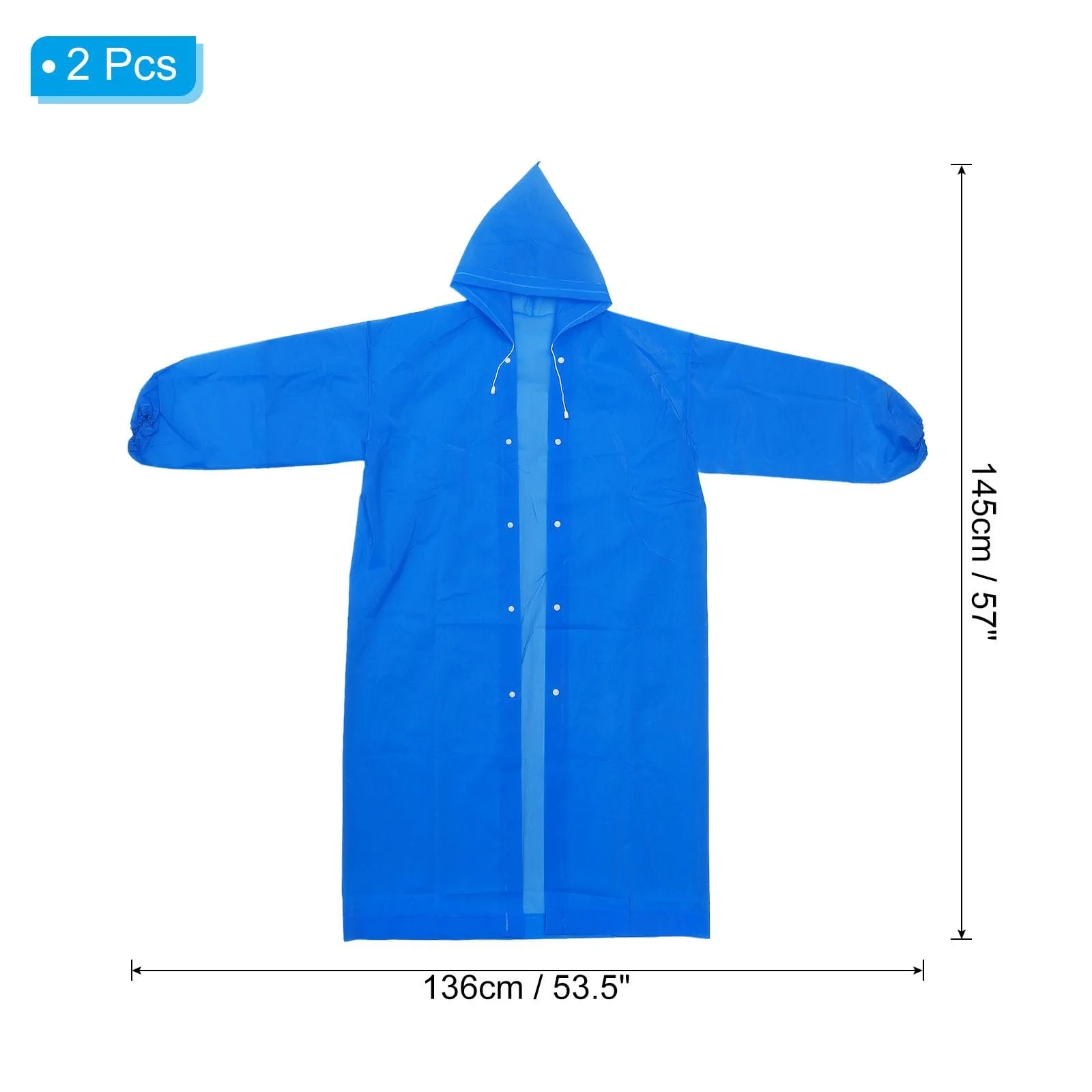 Дощовик PATIKIL Унісекс 2 шт Блакитний, фото №2