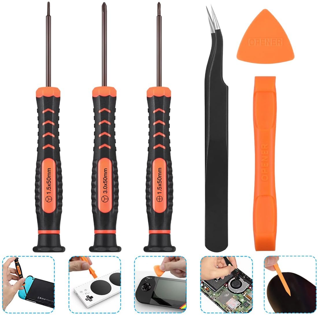 Набір викруток SSRDFU 6 шт - Набір ремонтних інструментів з Triwing Y00, Y1, Phillips PH000, пінцетом, тощо, фото №4 Набір викруток SSRDFU 6 шт - Набір ремонтних інструментів з Triwing Y00, Y1, Phillips PH000, пінцетом, тощо, фото №4