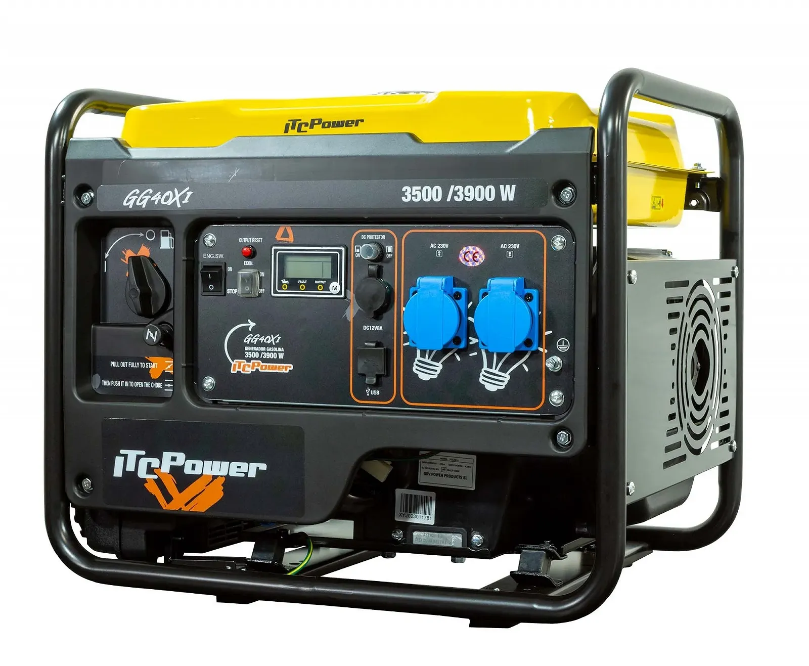 Инверторный бензин (4-х такт) генератор ITC Power GG40Xi 3,9 кВт, фото №7