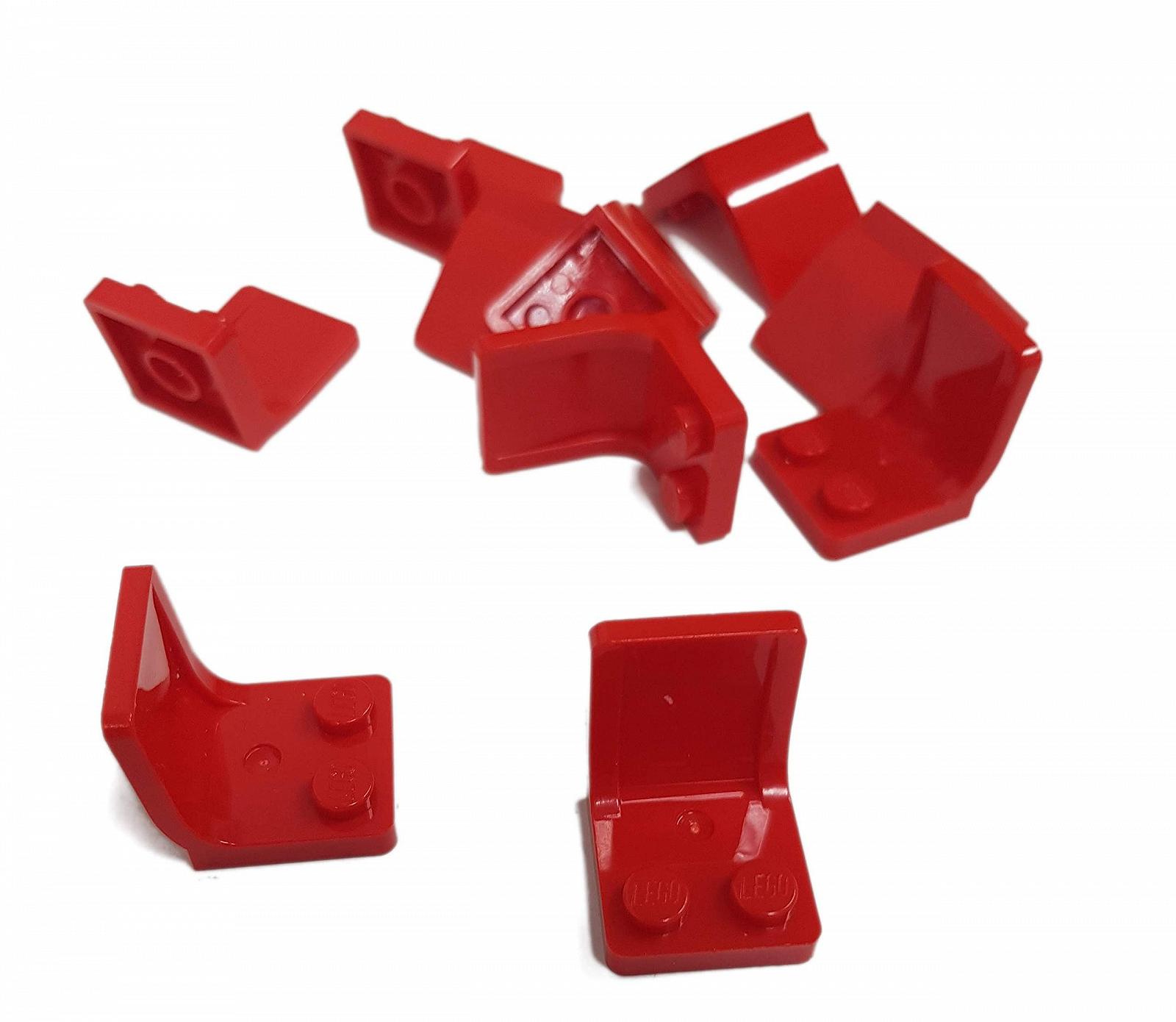 Набор LEGO City - 10 стульев с 2x2 шипами в красном цвете, фото №1