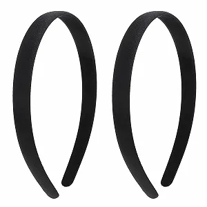 Обруч Атласный 1.5 см Черный (2 шт. в упаковке) - Фото 1