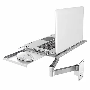 Настенная подставка для ноутбука, многофункциональный регулируемый держатель, складная подставка для ноутбука с подставкой для мыши, грузоподъемность 8 кг, для офиса, рабочей станции - Фото 1