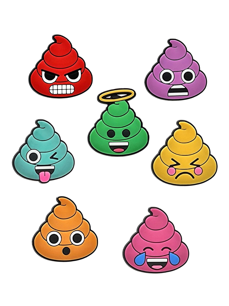 Джибитсы Эмодзи Emoji смайл 7 шт аксессуары Крокс украшение, фото №1