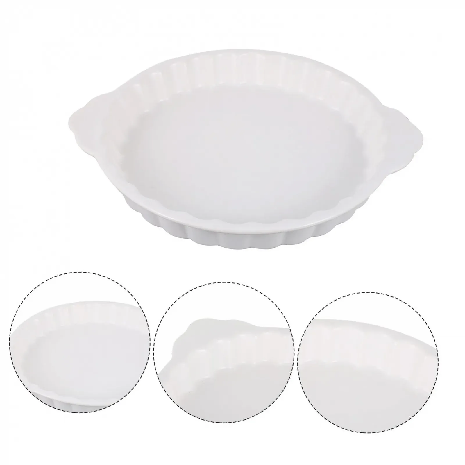 Форма для запекания TOYANDONA керамическая с двойными ручками термостойкая Круглая, фото №3