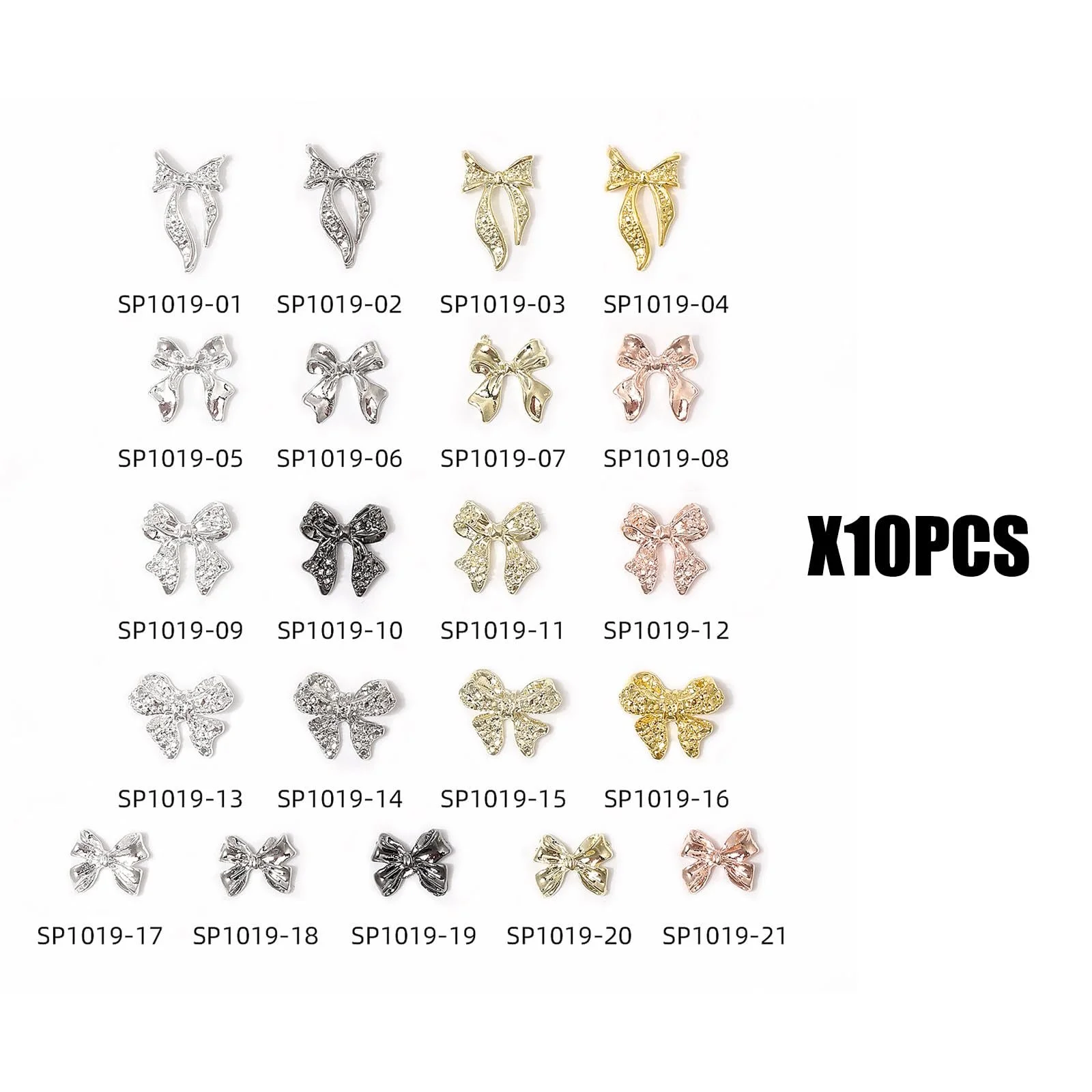 Украшение для ногтей Металлические заклепки 10 штук Бантик-шарм Бантики Драгоценность для украшений Заклепки для ногтей Самоцветы, фото №4