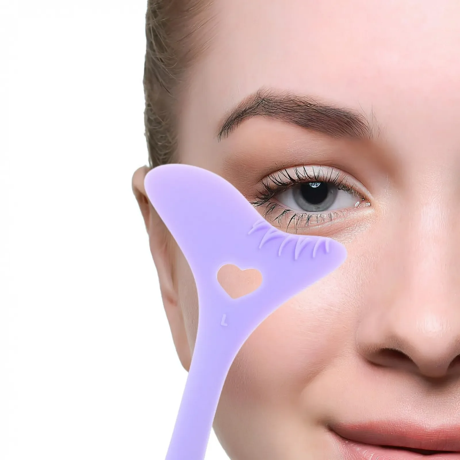 Трафарет для підводки Beaupretty Багаторазовий силіконовий багатофункціональний інструмент для макіяжу Фіолетовий, фото №6