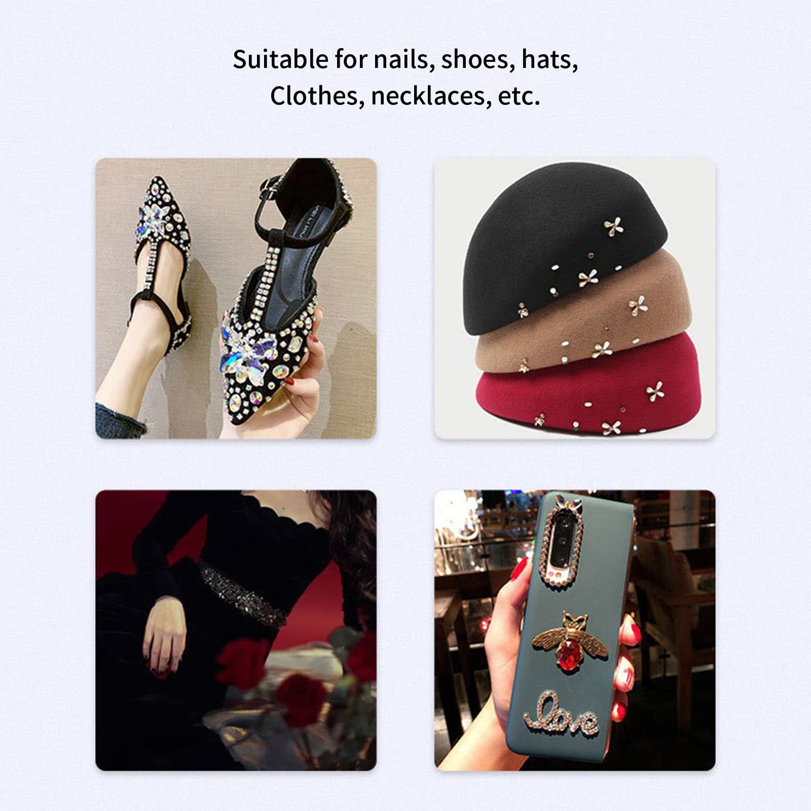 Стрази для нігтів Скло Перли Багатобарвний 3D Блискітки, фото №7